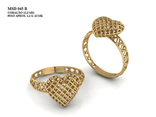Anel Exclusivo STL-085 - Arquivo 3D para Impressão e Fundição de Joias