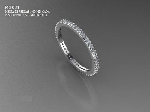 Anel Aparador STL MS-031 arquivo 3D joalheria impressao 3D fundicao metal