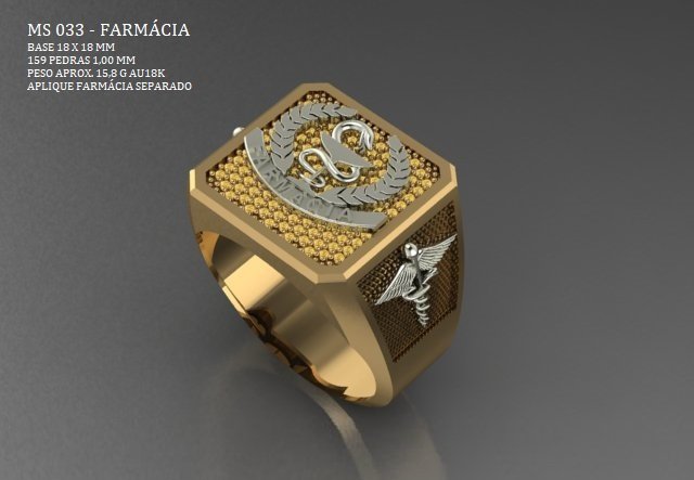 Anel Formatura - Arquivo para impressão 3D Formato STL