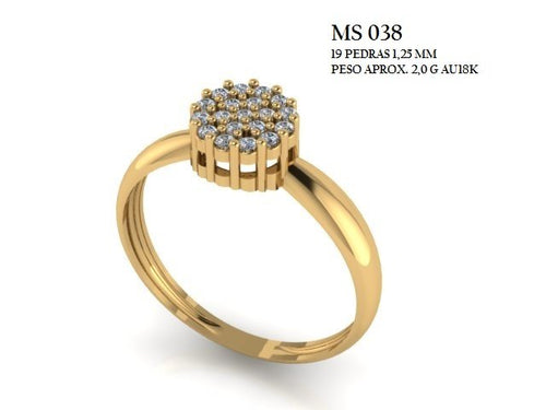 Anel Chuveiro STL MS-038 arquivo 3D joalheria impressao 3D fundicao metal