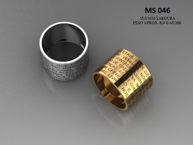 Anel religioso - Arquivo para impressão 3D. Formato STL