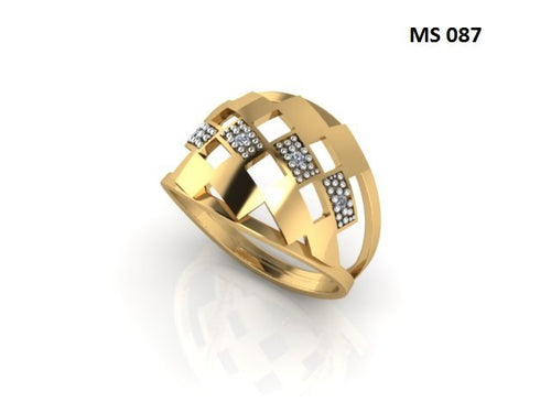 Anel STL MS-087 arquivo 3D joalheria impressao 3D fundicao ouro 18k