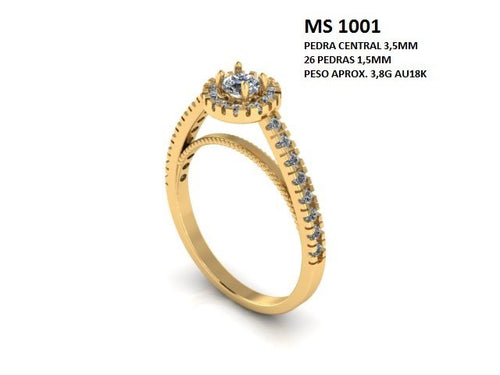 Anel Chuveiro STL MS-1001 arquivo 3D joalheria impressao 3D fundicao metal