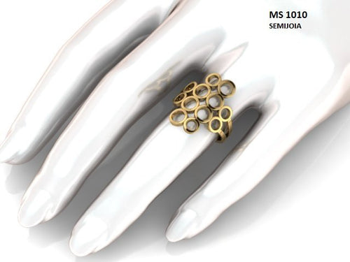 Anel STL MS-1010 arquivo 3D joalheria impressao 3D fundicao ouro 18k