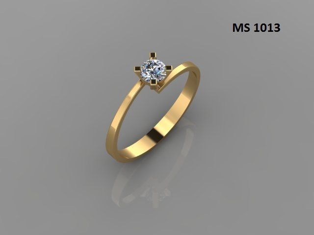 Anel Solitário - Arquivo para impressão 3D. Formato STL