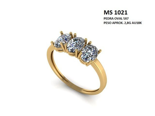 Anel STL MS-1021 arquivo 3D joalheria impressao 3D fundicao ouro 18k