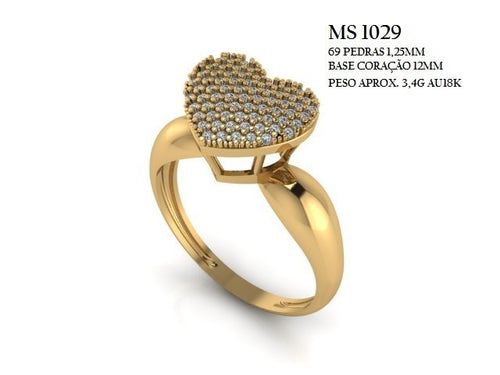 Anel Chuveiro STL MS-1029 arquivo 3D joalheria impressao 3D fundicao metal
