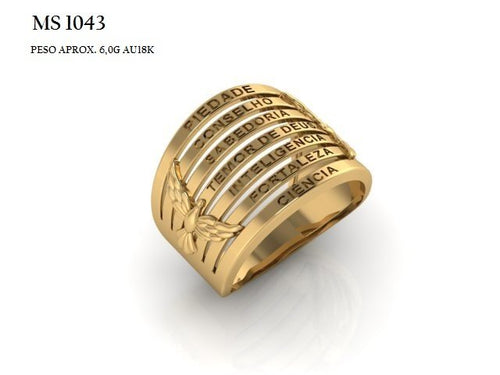 Anel STL MS-1043 arquivo 3D joalheria impressao 3D fundicao ouro 18k