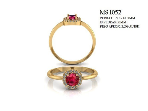 Anel STL MS-1052 arquivo 3D joalheria impressao 3D fundicao ouro 18k
