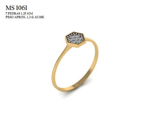 Anel STL MS-1061 arquivo 3D joalheria impressao 3D fundicao ouro 18k