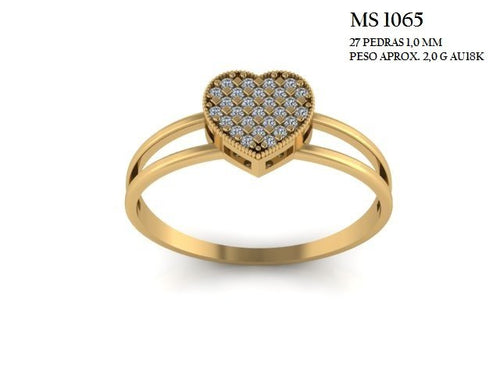 Anel STL MS-1065 arquivo 3D joalheria impressao 3D fundicao ouro 18k