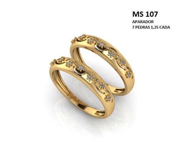 Anel Aparador STL MS-107 arquivo 3D joalheria impressao 3D fundicao metal
