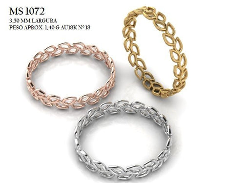 Anel STL MS-1072 arquivo 3D joalheria impressao 3D fundicao ouro 18k