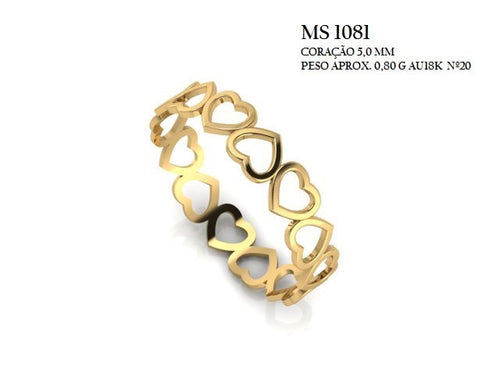 Anel STL MS-1081 arquivo 3D joalheria impressao 3D fundicao ouro 18k