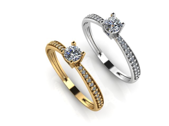 Anel Solitário - Arquivo para impressão 3D. Formato STL