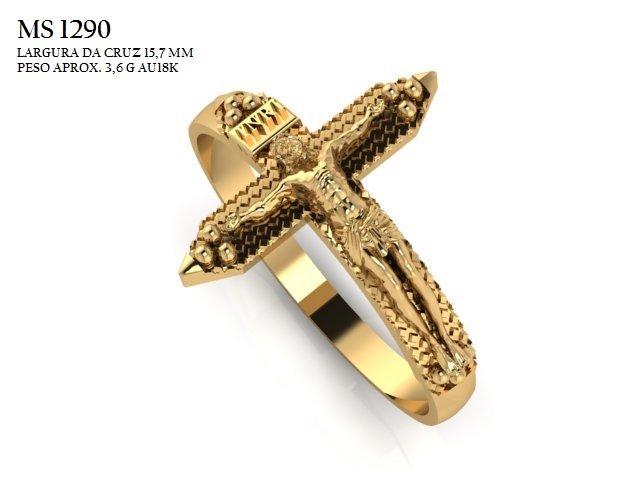 Anel religioso - Arquivo para impressão 3D. Formato STL