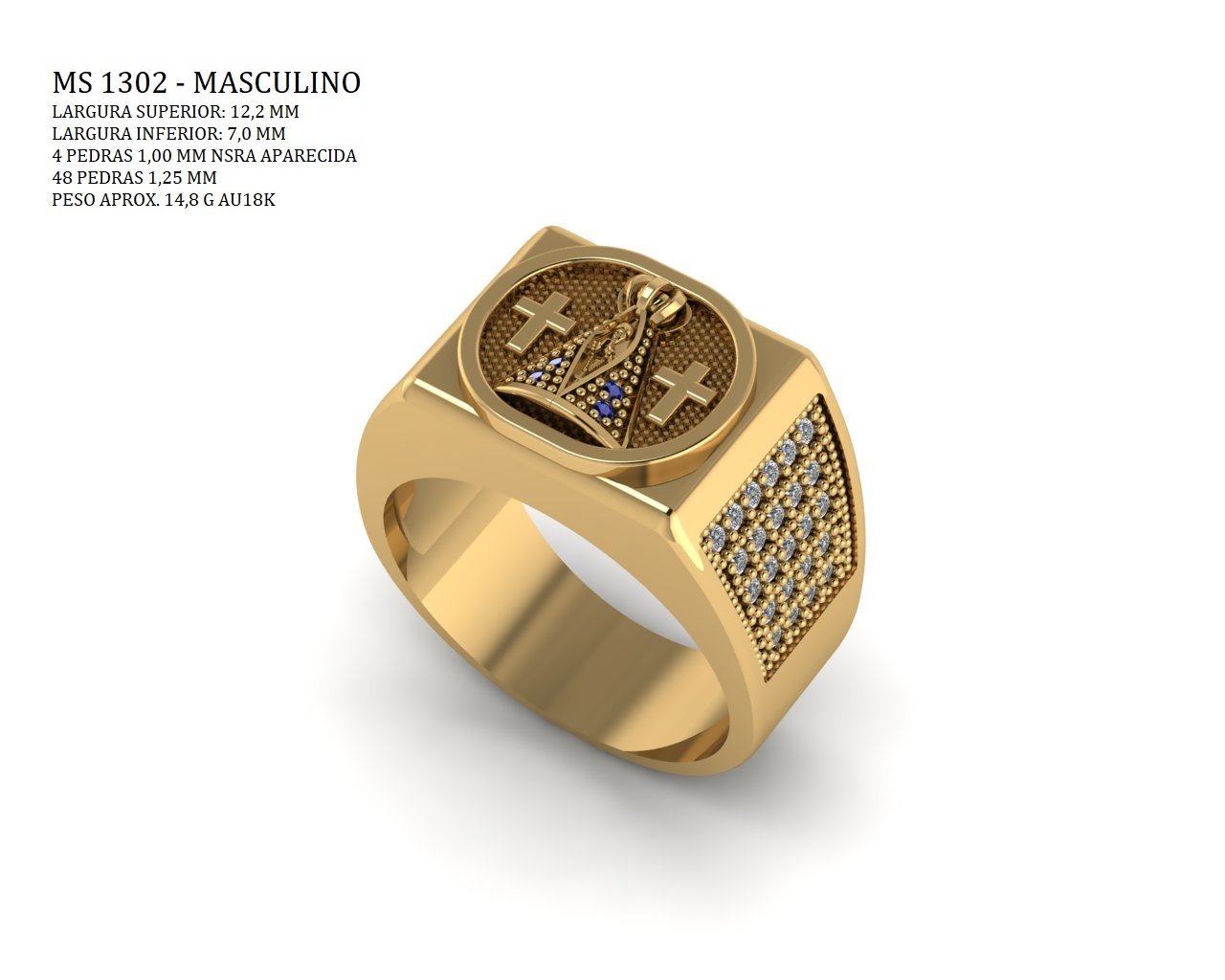 Anel Masculino  - Arquivo para impressão 3D. Formato STL