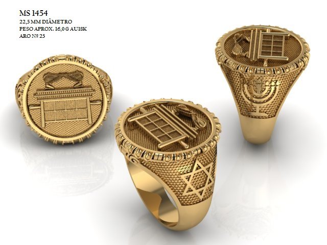 Anel religioso - Arquivo para impressão 3D. Formato STL