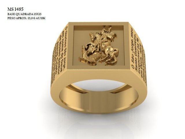 Anel religioso - Arquivo para impressão 3D. Formato STL