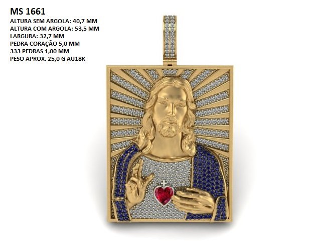 Pingente religioso - Arquivo para impressão 3D. Formato STL