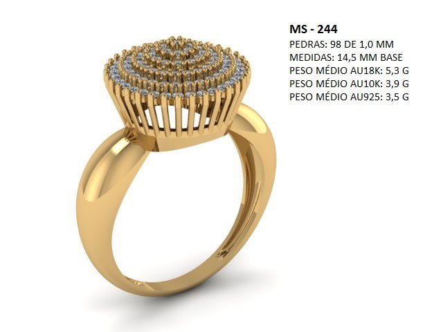 Anel Chuveiro - Arquivo para impressão 3D. Formato STL