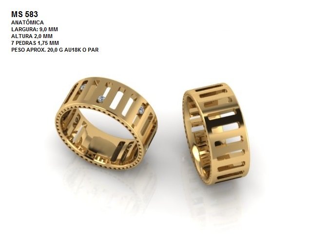 Aliança - Arquivo para impressão 3D Formato STL