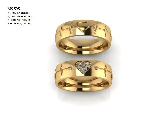 Aliança - Arquivo para impressão 3D Formato STL