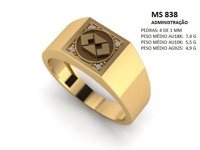 Anel Formatura - Arquivo para impressão 3D Formato STL