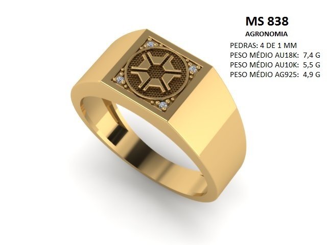 Anel Formatura - Arquivo para impressão 3D Formato STL