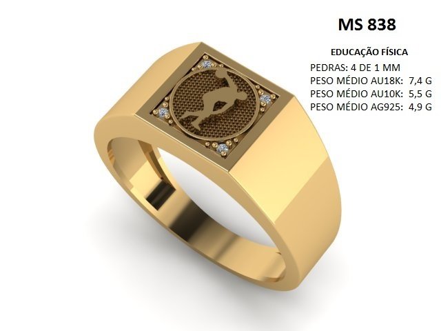 Anel Formatura - Arquivo para impressão 3D Formato STL