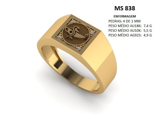 Anel Formatura - Arquivo para impressão 3D Formato STL