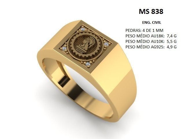 Anel Formatura - Arquivo para impressão 3D Formato STL
