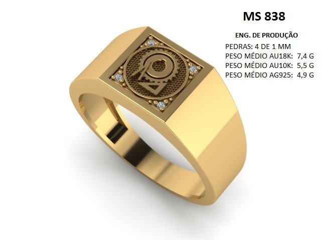 Anel Formatura - Arquivo para impressão 3D Formato STL