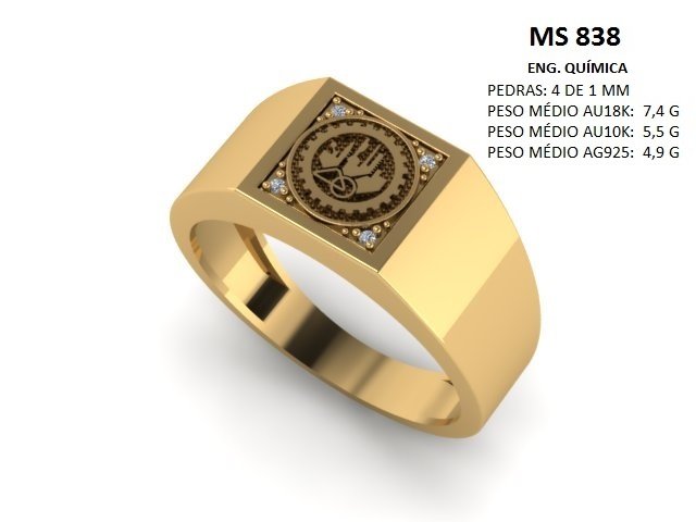 Anel Formatura - Arquivo para impressão 3D Formato STL