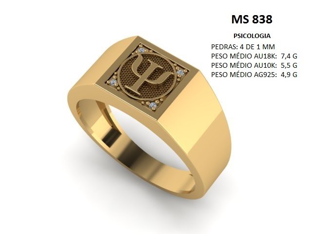 Anel Formatura - Arquivo para impressão 3D Formato STL