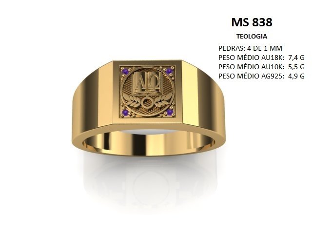 Anel Formatura - Arquivo para impressão 3D Formato STL