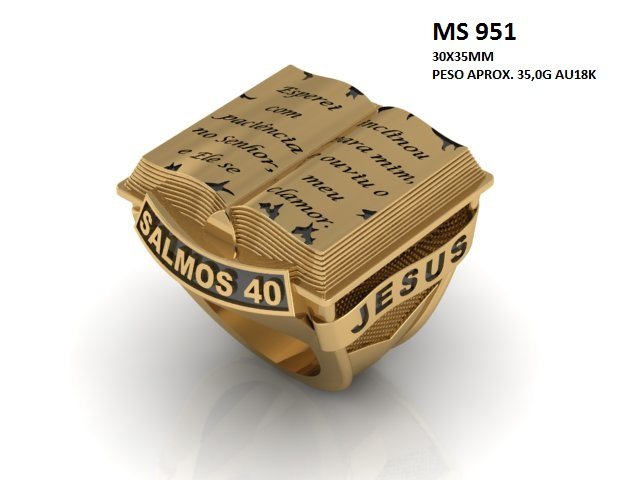 Anel religioso - Arquivo para impressão 3D. Formato STL