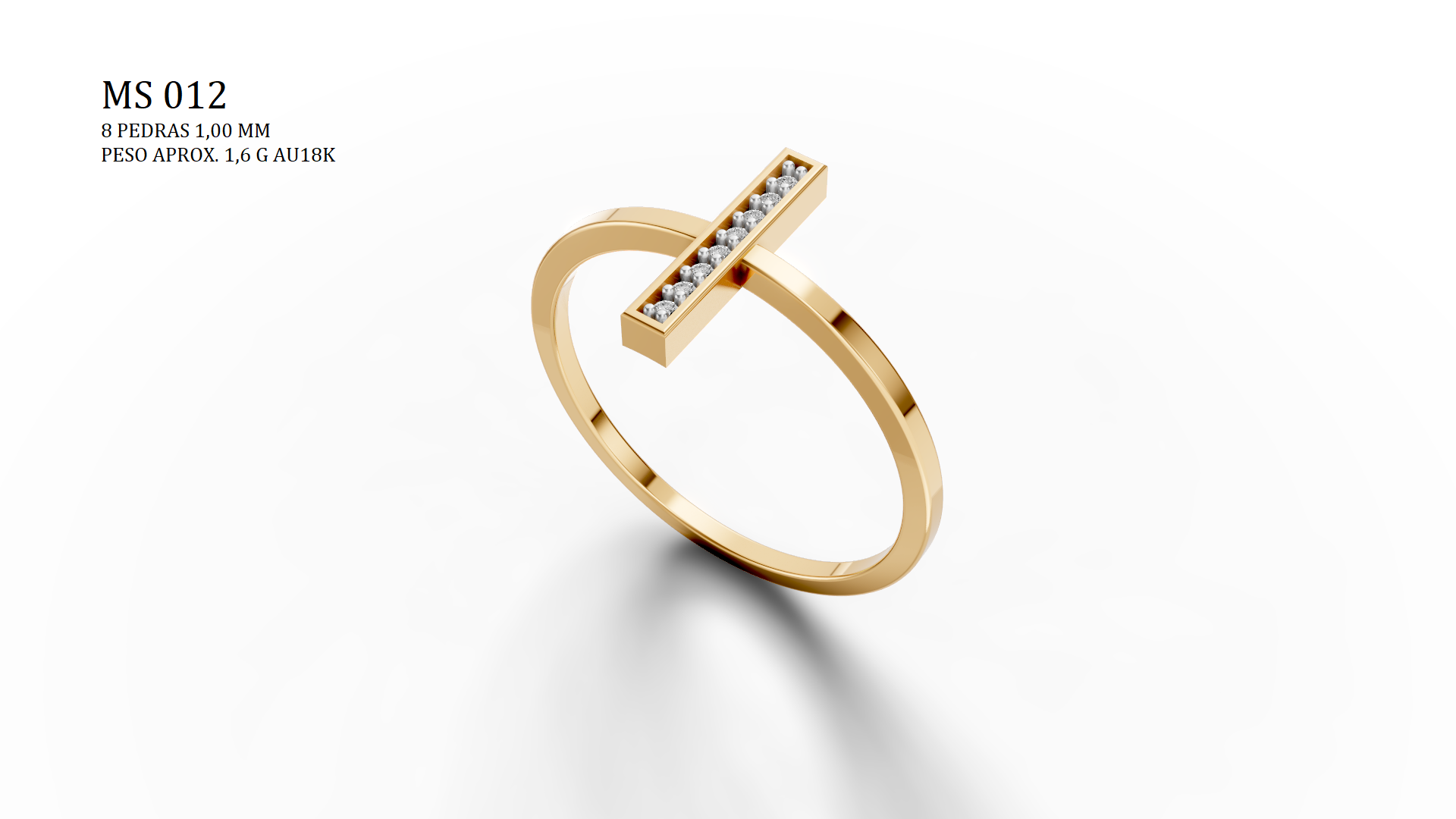 Anel STL MS-012 projeto CAD joalheria impressao 3D fundicao ouro 18k