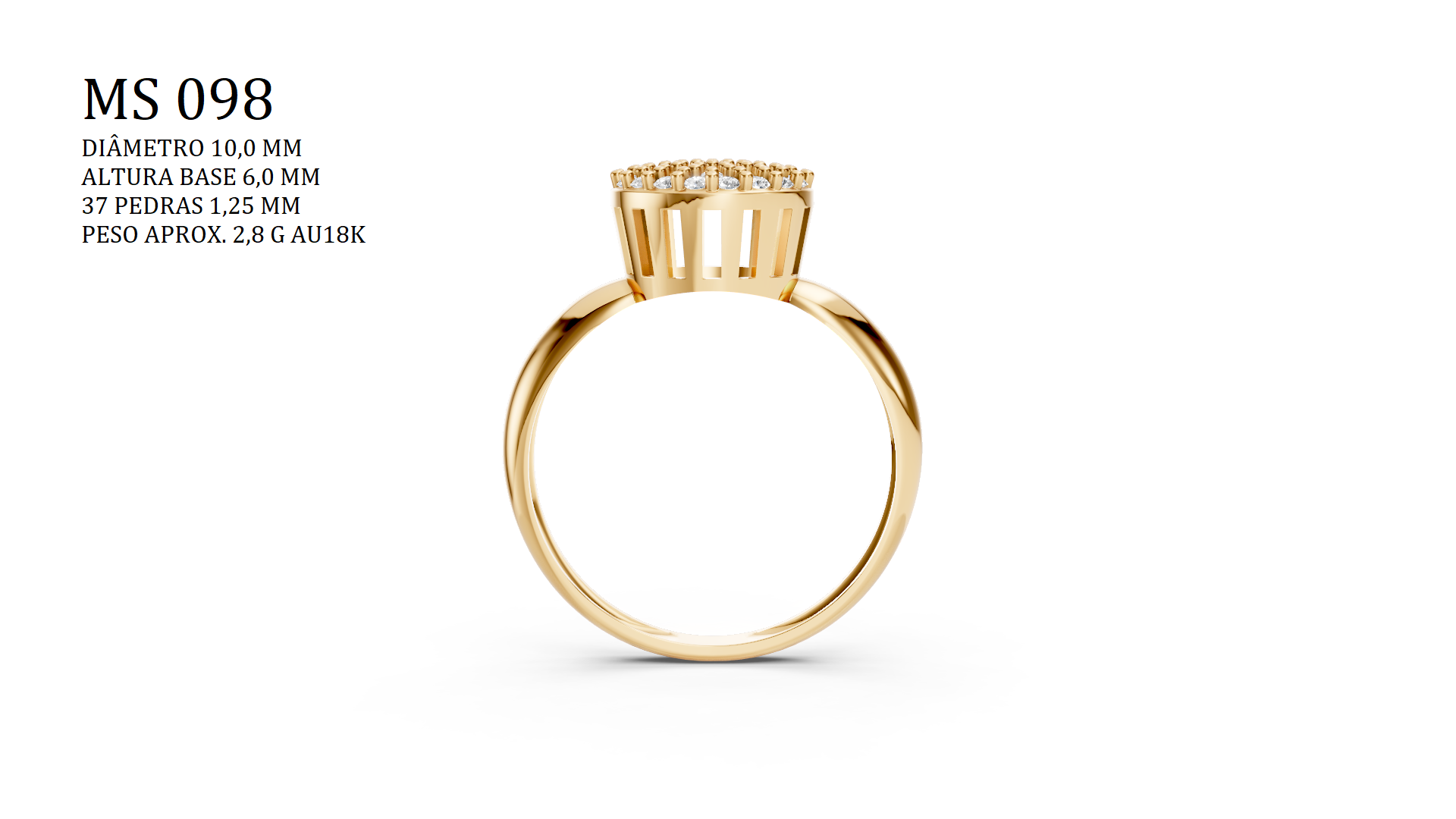 Anel Chuveiro — Arquivo STL MS-098 | Impressão 3D Joalheria
