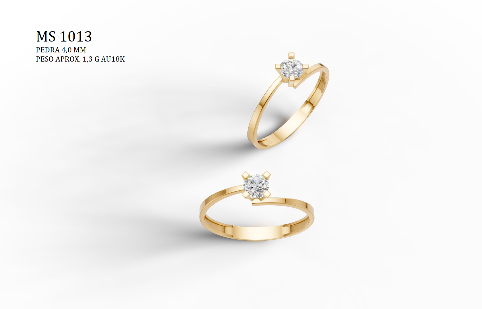Anillo solitario - Archivo de impresión 3D. Formato STL.