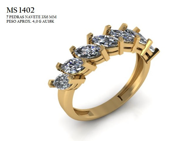 Anel Navete — Arquivo STL MS-1402 | Impressão 3D Joalheria