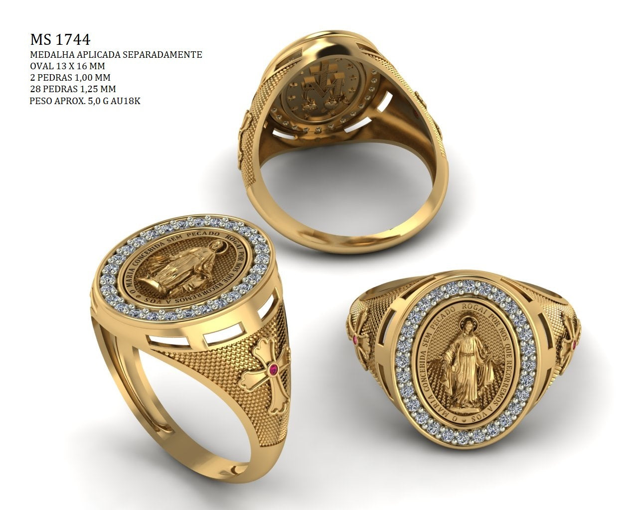 Religious ring - File for 3D printing. STL format.