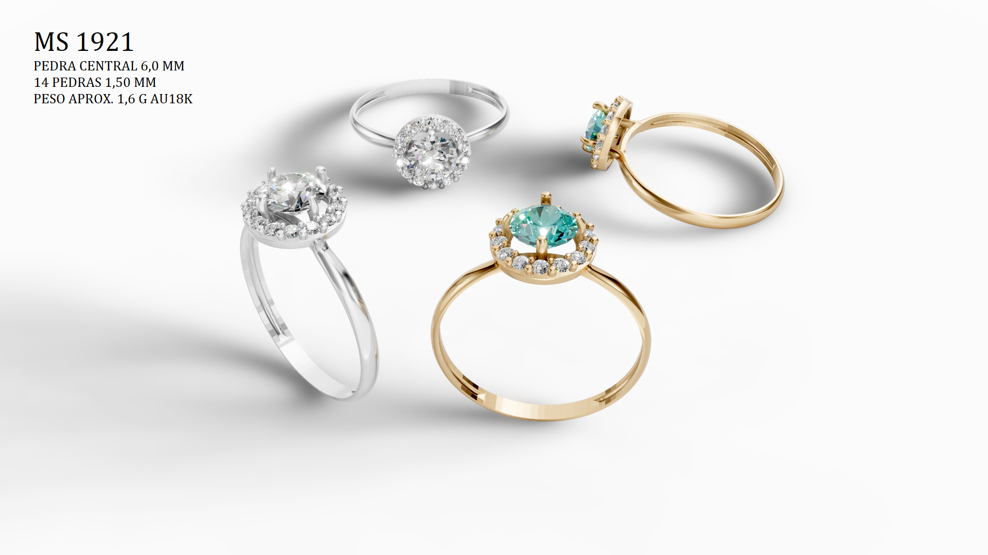 Solitaire Ring - 3D printing file. STL format.