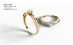 Solitaire Ring - 3D printing file. STL format.