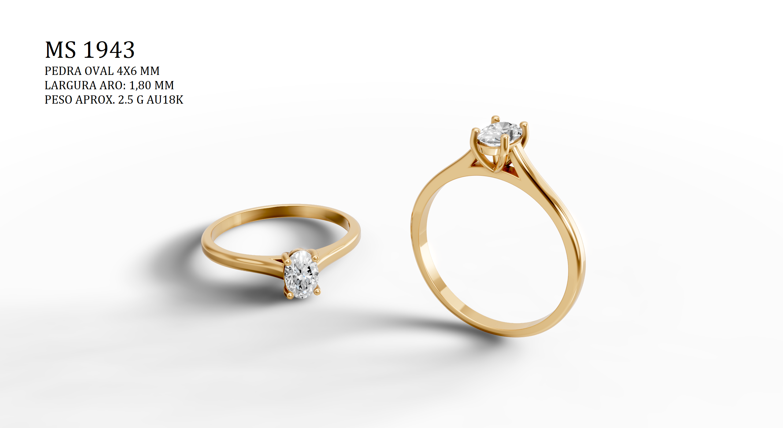 Solitaire Ring - 3D printing file. STL format.