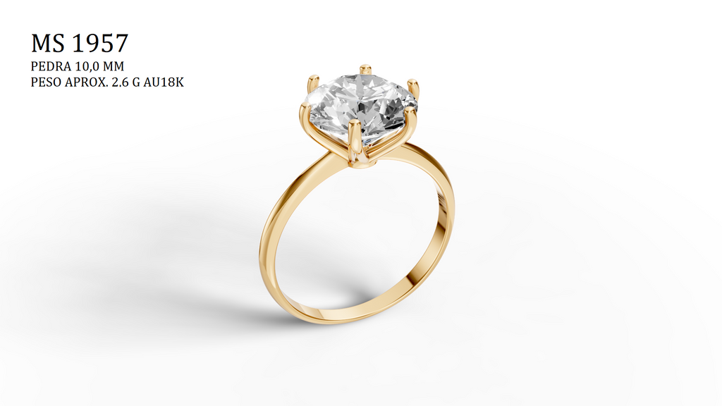 Solitaire Ring - 3D printing file. STL format.