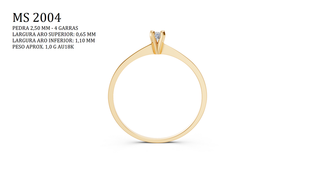 Solitaire Ring - 3D printing file. STL format.