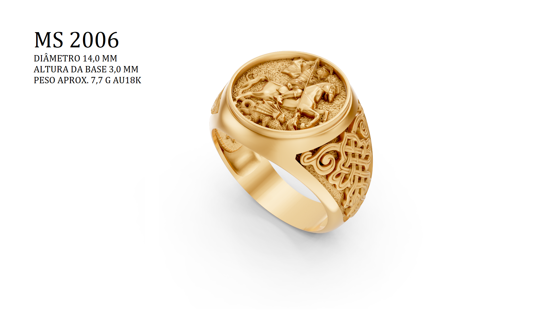 Anel Religioso — Arquivo STL MS-2006 | Impressão 3D Joalheria