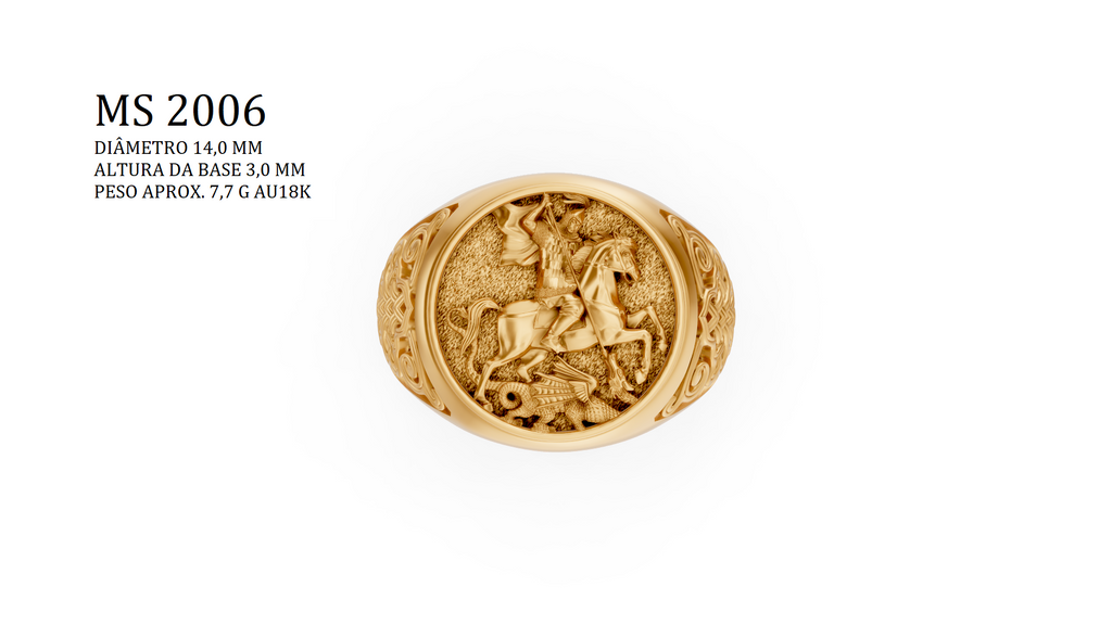Anel Religioso — Arquivo STL MS-2006 | Impressão 3D Joalheria