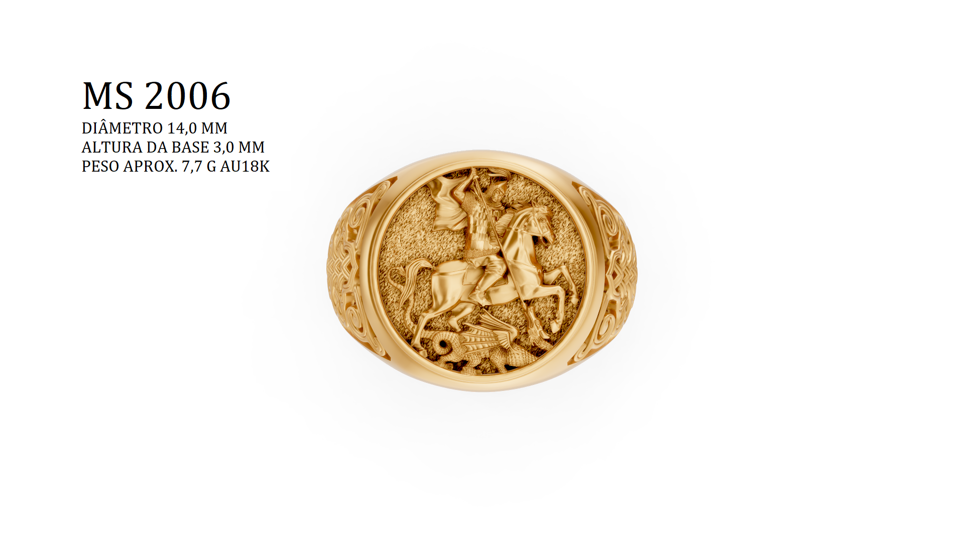 Anel Religioso — Arquivo STL MS-2006 | Impressão 3D Joalheria